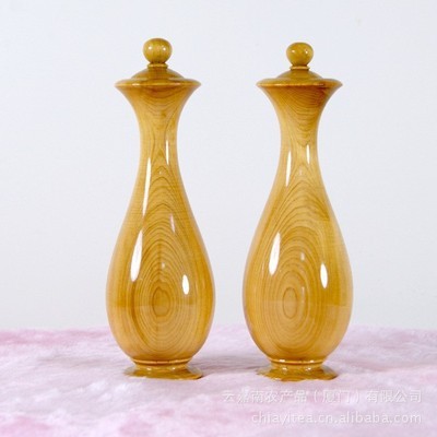 台湾进口纯手工高档工艺品 HINOKI桧木聚宝净瓶与聚宝盆